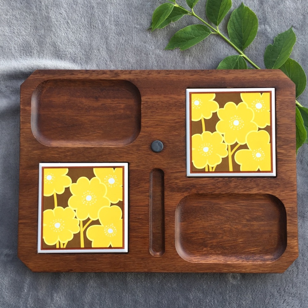 VTG Wood 70’s Cheese/ Charcuterie Platter/Trivet